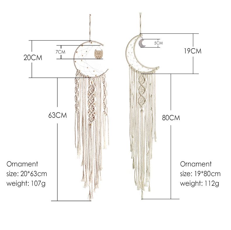Baumwollfaden gewebt Anhänger Stern Mond Traumfänger Anhänger kreatives Zuhause Wanddekoration Geschenk_voghion.com