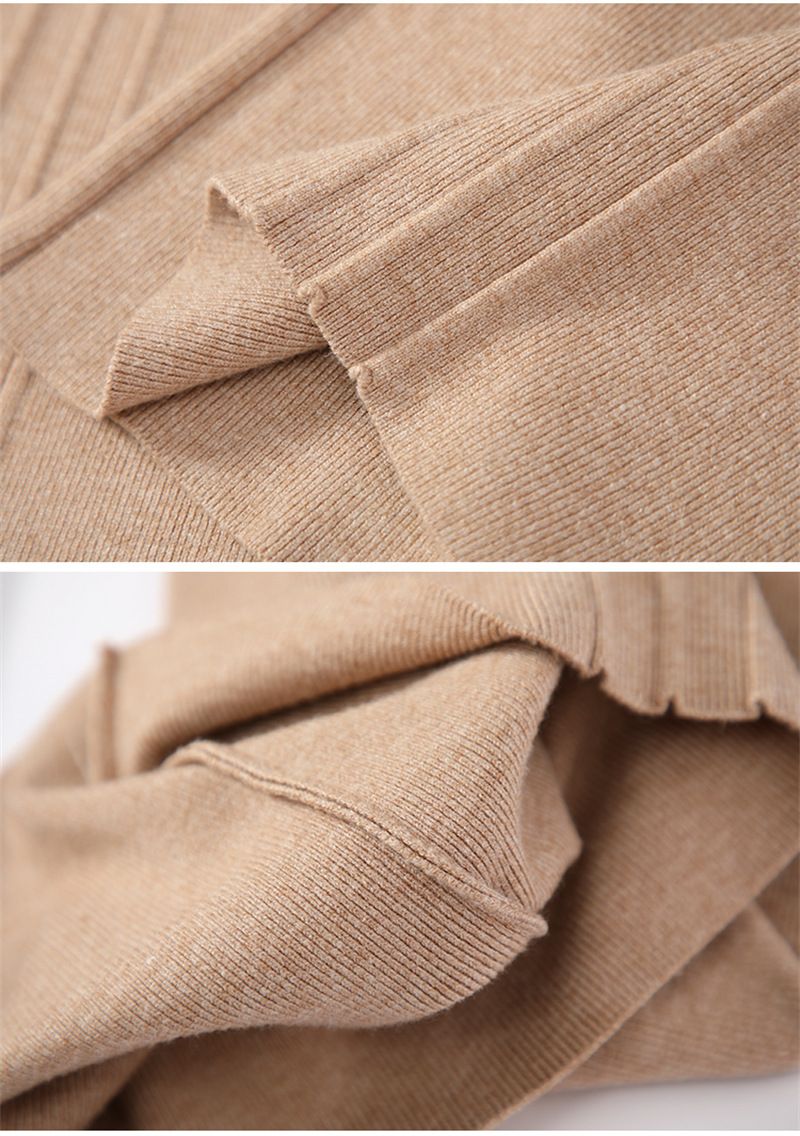 Knitted wide for women's autumn winter new high waisted casual soft glutinous knitted straight leg with loose hanging_voghion.com