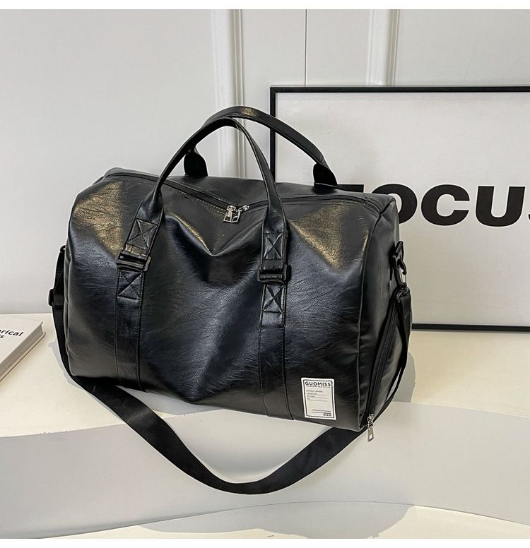 Borse da uomo Borsa da viaggio in pelle per uomo con separazione tra asciutto e bagnato, borsa da viaggio d'affari di grande capacità, borsa a tracolla in morbida pelle testurizzata, retrò_voghion.com