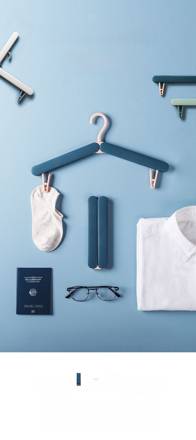 Dobrável cabide de roupas viagem portátil multifuncional cabide casa estudante dormitório armazenamento artefato roupas de viagem pendurado_voghion.com