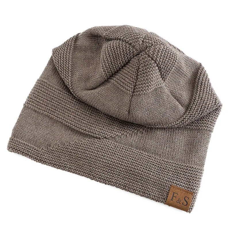 Nye unisex slouchy pelsfôrede varme luer for menn og kvinner, uformell etikettdekor, vinterstrikkede luer_voghion.com