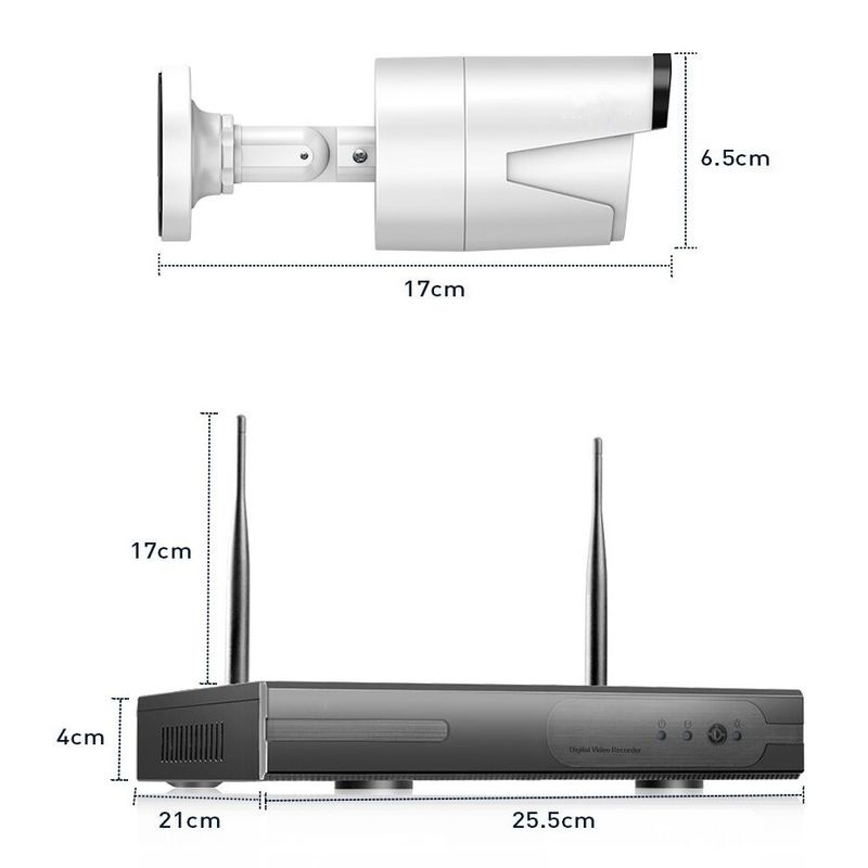 Leistungsstarkes 4-Wege-Überwachungsset Kabelloses Kamera-CCTV-System-Kit_voghion.com
