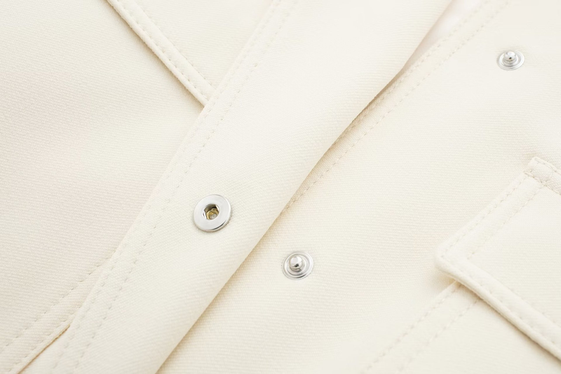 Women's Clothing Spring New Stand-up Collar Large Pocket Jacket Coat + Pleated Design Shorts Suit_voghion.com