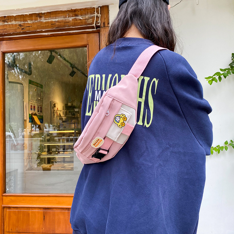 Marsupi per le donne 2023 Nuova tela per il tempo libero Tinta unita Marsupio per ragazze Carino Borsa a tracolla con tracolla Marsupi_voghion.com