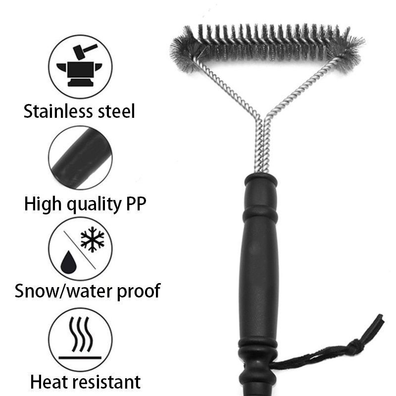 Grila tīrīšanas birste grila rīks Grila birste nerūsējošā tērauda birstes Cleanin Bbq piederumos Labākais tīrītājs bārbekjū rīks_voghion.com