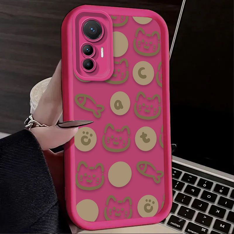 Custodia con motivo a pesce gatto con linea carina per Xiaomi 14T 12T 11T 13T 13 12 11 Lite 5G NE POCO X6 X5 F6 F3 F5 X4 GT X3 NFC M5S C65 M6 Pro Back Etui_voghion.com