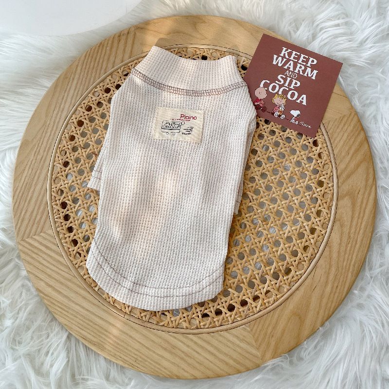 Maglietta con logo dello scuolabus e base a nido d'ape per cuccioli, orsacchiotti, barboncini, cani di piccola taglia, gatti, a due zampe, autunno e inverno_voghion.com