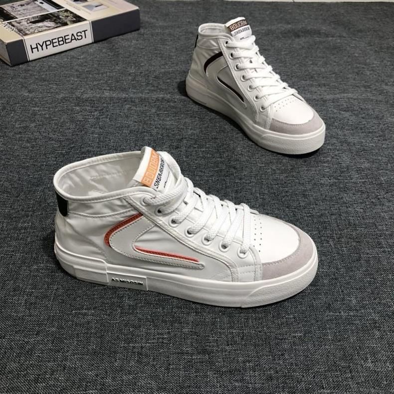 Soft Leather High-Top Sneakers 2025 Fall/Winter New Checkered Casual Canvas Shoes_voghion.com