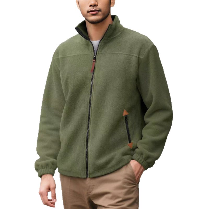 Herrenpullover Herbst und Winter Neuer lässiger Fleece-warmer Reißverschluss-Sportpullover_voghion.com
