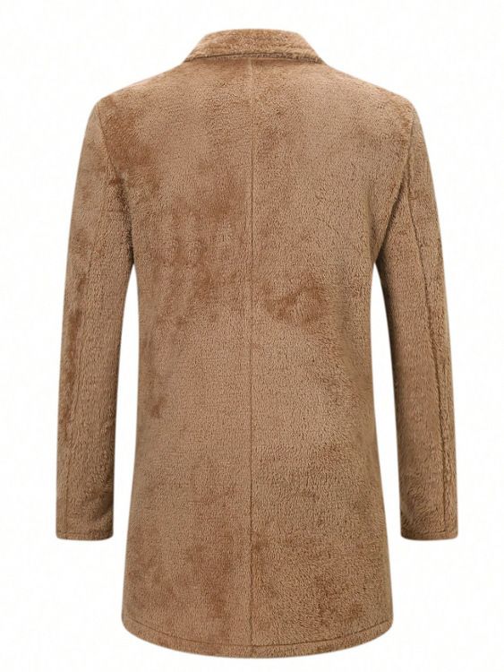Herren-Winterwollmantel – Dicker, mit Fleece gefütterter Mantel, Zweireihiger Cabanmantel, Slim Fit Freizeitjacke für Herbst & Winter (Kamel, S-XXL)_voghion.com