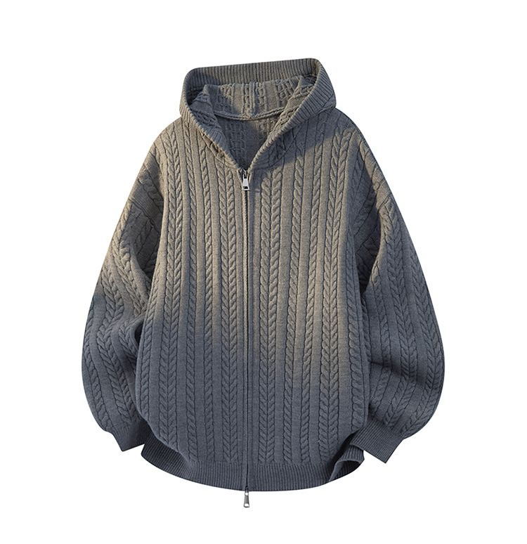 2025 Autumn Winter New Men's Knitted Pullover Thick Loose Fit Sports Style Youth Machine Washable Sweater_voghion.com
