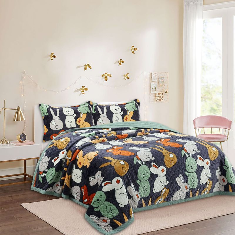 Douyin transmissão ao vivo fio tingido algodão puro capa de cama três peças conjunto inverno dupla face bebê lã lençol conjunto de cama fabricante_voghion.com