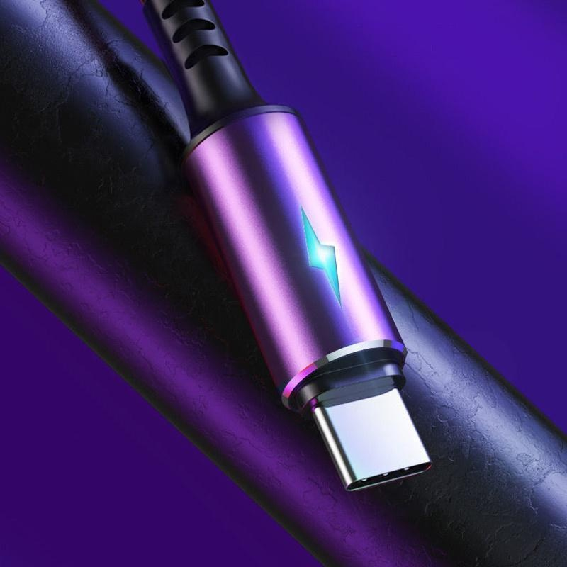 5A Led Light USB Cable de carga rápida para iPhone / iPad Para teléfono Android Tipo C Micro USB Samsung Xiaomi Huawei Redmi Más Cable de carga para teléfono móvil_voghion.com