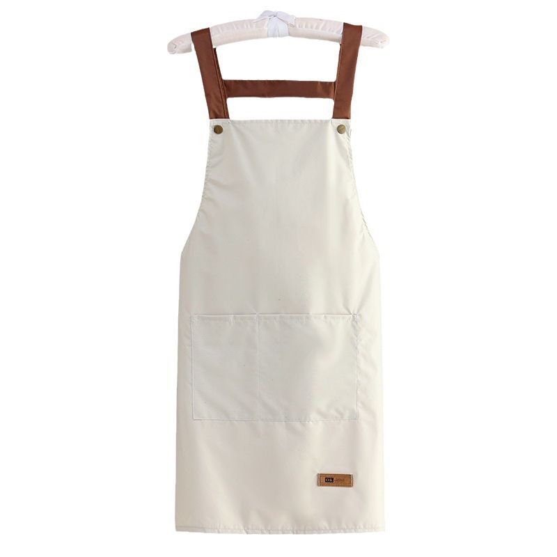 Racerback Strap Apron With Rivet Reinforced Shoulder Straps Leather Label Multi-functional Stain-resistant Oil-proof_voghion.com