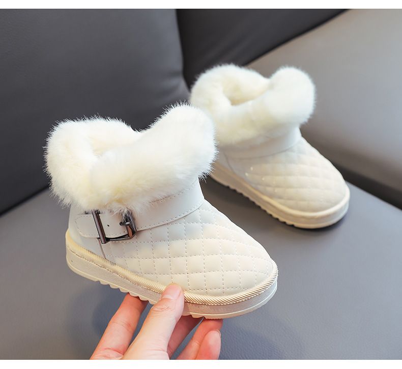 2024 Herbst/Winter Neue Leder Kinder Schnee Wasserdicht, Anti-rutsch, dick für Jungen und Mädchen Kurze Stiefel Baby Baumwolle_voghion.com