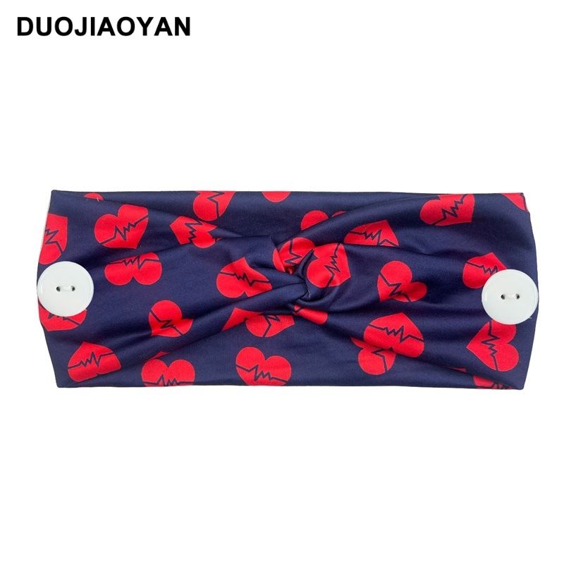 Nuova mascherina antistrangolamento con bottone, fascia elastica stampata a croce, fascia per capelli larga, foulard medico_voghion.com