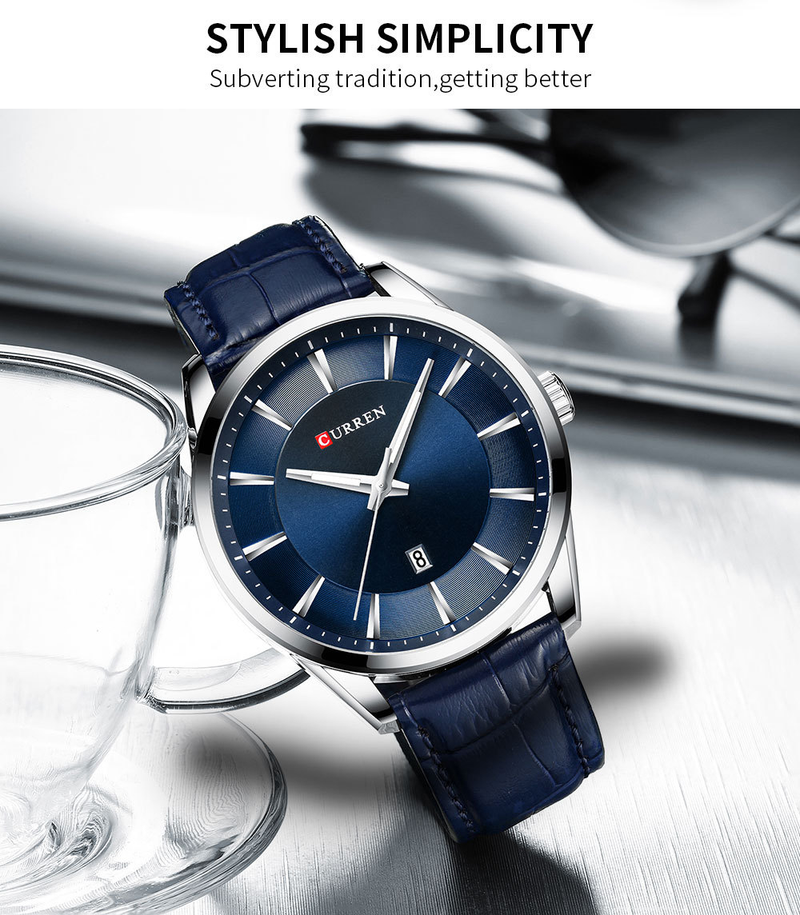 Curren/Carryon 8365 Orologio da uomo d'affari al quarzo impermeabile con calendario da tavolo_voghion.com