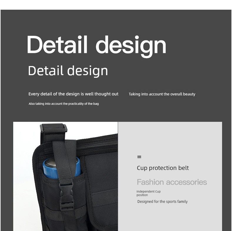 Outdoor Wild Fishing Vacuum Cup 8-Inch Flat Messenger Bag_voghion.com