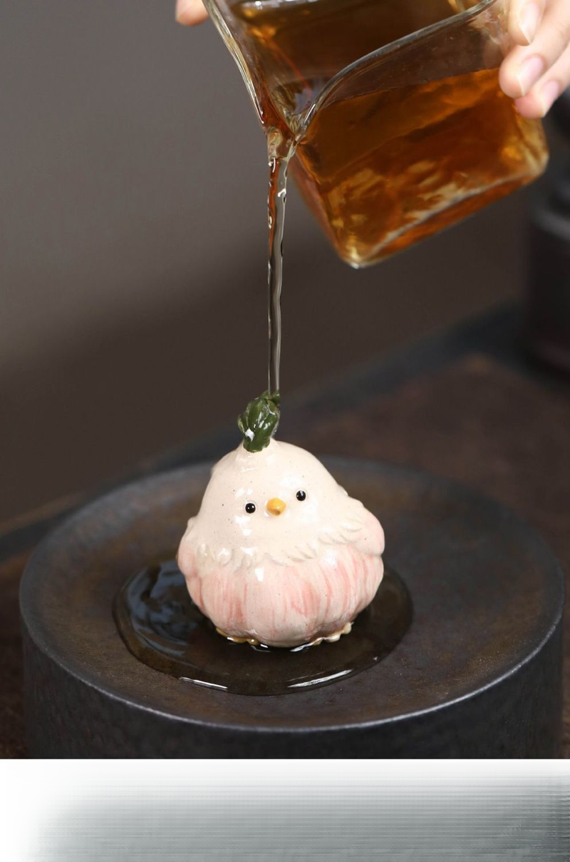 Zisha Clay Pet Ornament Handmade Bird Sculpture Garlic Chick Set Creative Tea Play Accessory Figurine_voghion.com