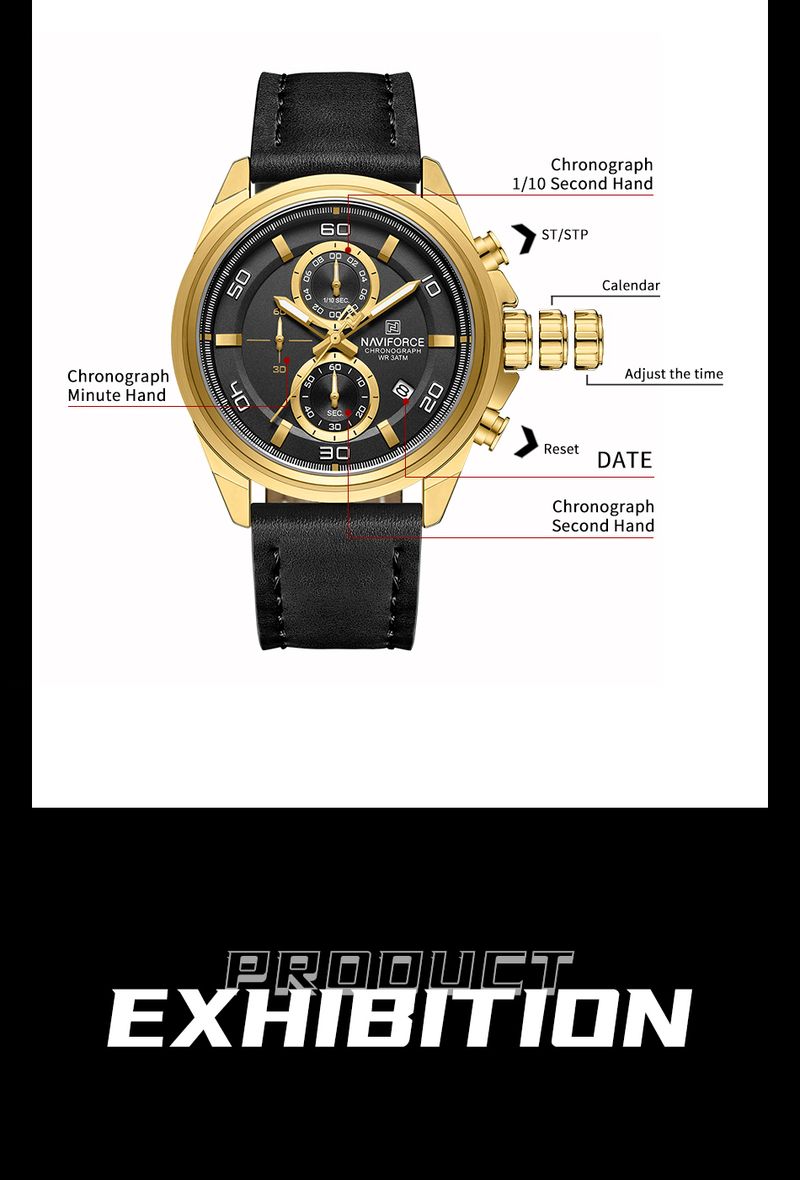 Hands Wristwatches Genuine Leather Strap Alloy Case Casual Watches Dress Watch For Men Waterproof With Date Luminous_voghion.com