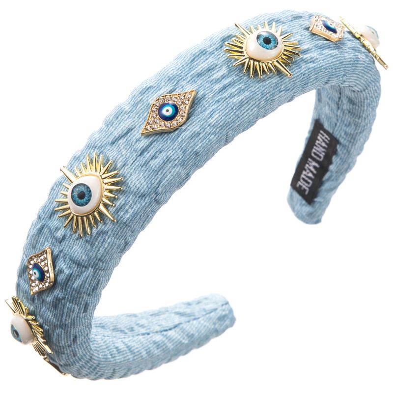 New Trendy Sponge High Skull For Women, Creative Devil's Eye Diamond Studded Party Headband Hair Accessory_voghion.com