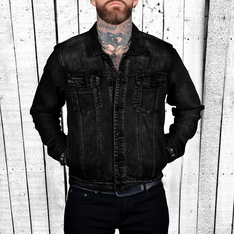 Neue Strickjacke für den Herbst, lockere Jeansjacke mit Aufdruck für Herren 2629_voghion.com