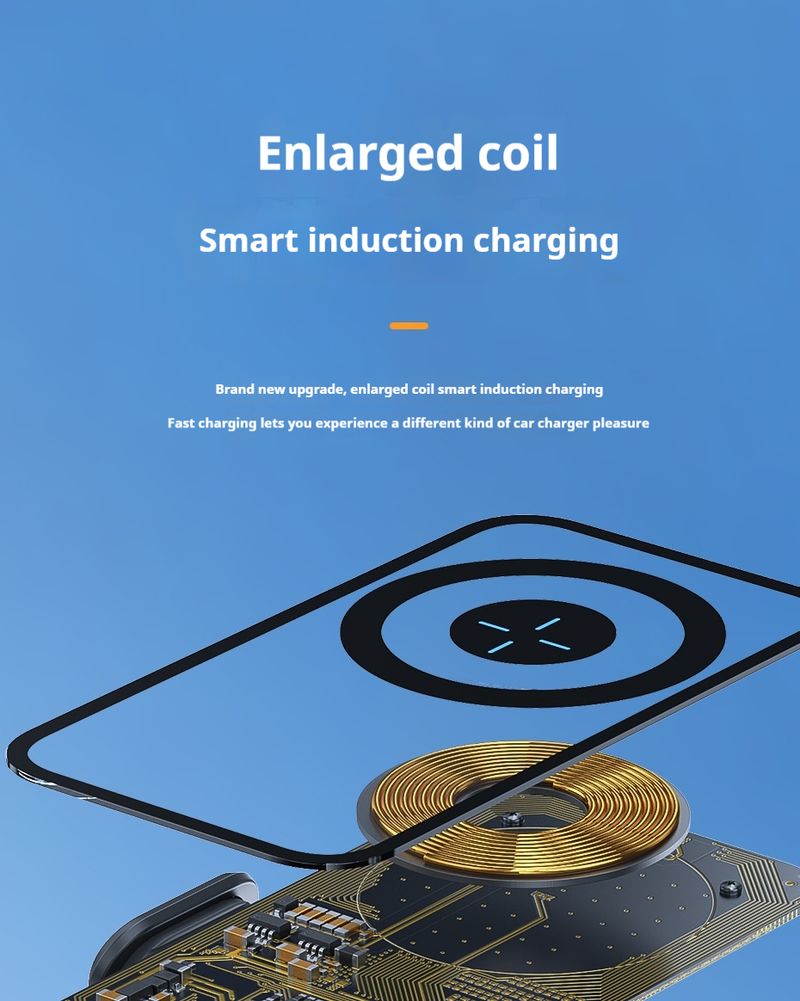 Suitable For IOS Android Transparent Magnetic Wireless Car Charging Stand 15W Fast Charging Compatible Internally Visible 66W Wireless Stand_voghion.com