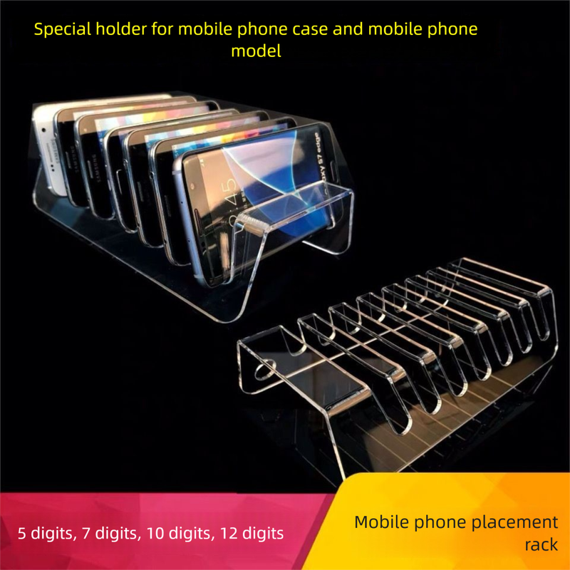 Supporto in acrilico trasparente multiporta per ricarica e stoccaggio di più telefoni_voghion.com