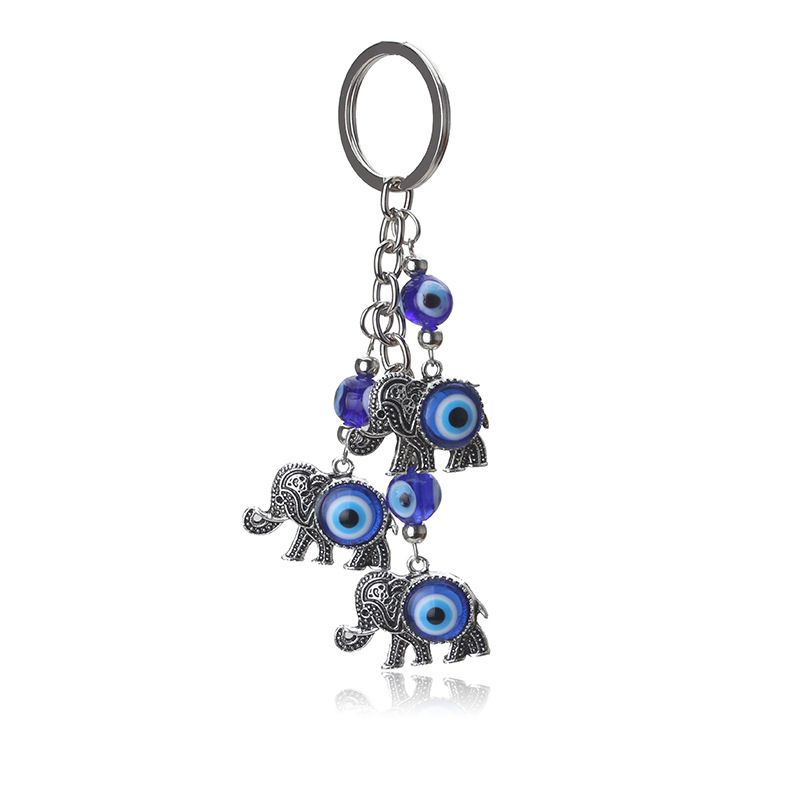 Blue Eye Keychain Lucky Elephant Pendant Keychain Devil's Eye Pendant Bag Pendant_voghion.com