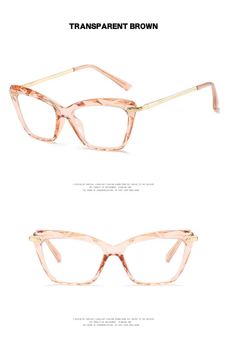 Crystal Multi Cut Eyeglass Frame for Women's 2024 New European and American Fashion Metal Eyeglass Frame_voghion.com