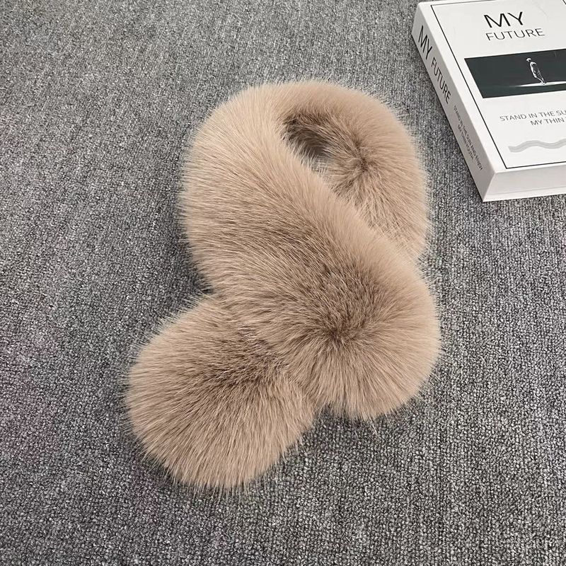 Sciarpa di volpe stile Zhang Yuanying, scaldacollo per donna, autunno inverno, collo di pelliccia caldo e spesso a doppia faccia, universale_voghion.com