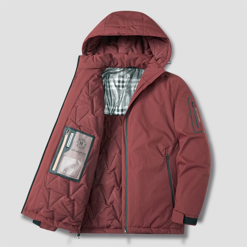 Winter For Men, Plus Size Loose Casual Cotton Trendy Hooded Sports Puffer Jacket, Graphene Thermal Jacket_voghion.com
