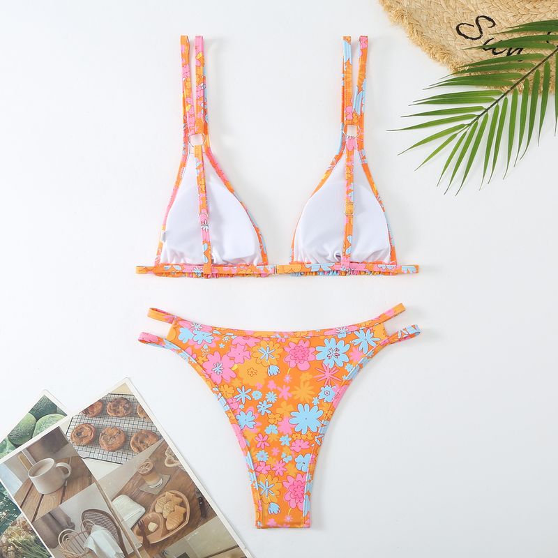 Swimwear Sexy Double Strap Three-Piece Bikini Swimsuit For Women_voghion.com