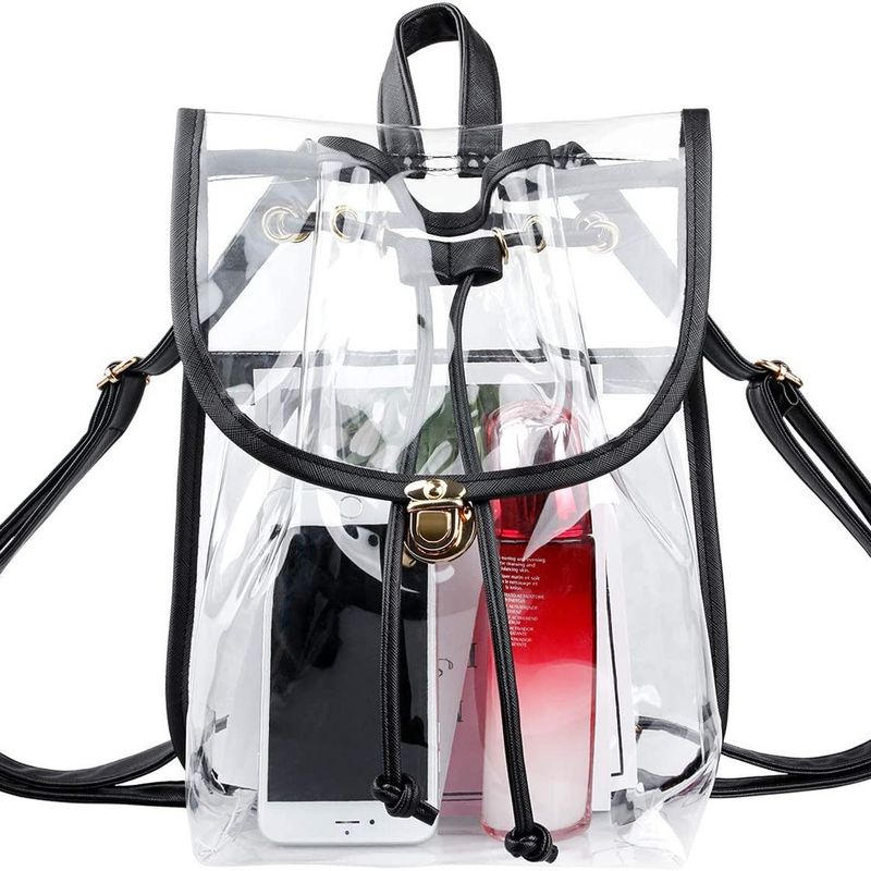 Andralyn PVC Transparenter Rucksack mit großer Kapazität Outdoor Reiserucksack Visueller Rucksack_voghion.com