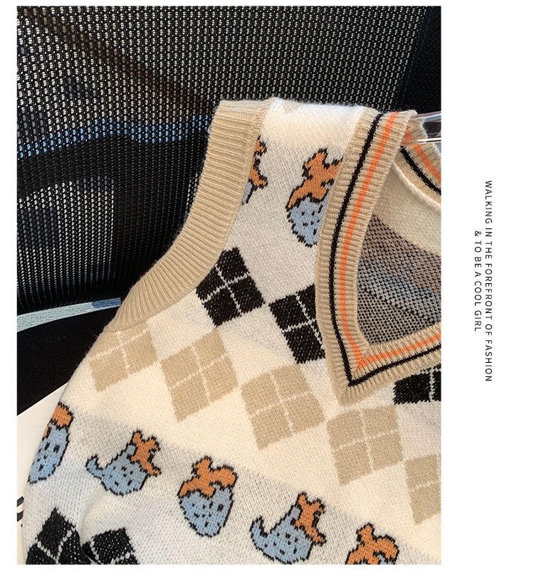 Damenbekleidung Vielseitige Pulloverweste Herbst und Winter neue V-Ausschnitt-Oberbekleidung ärmellose Weste Strickpullover Damen Pullover Top weiblich_voghion.com