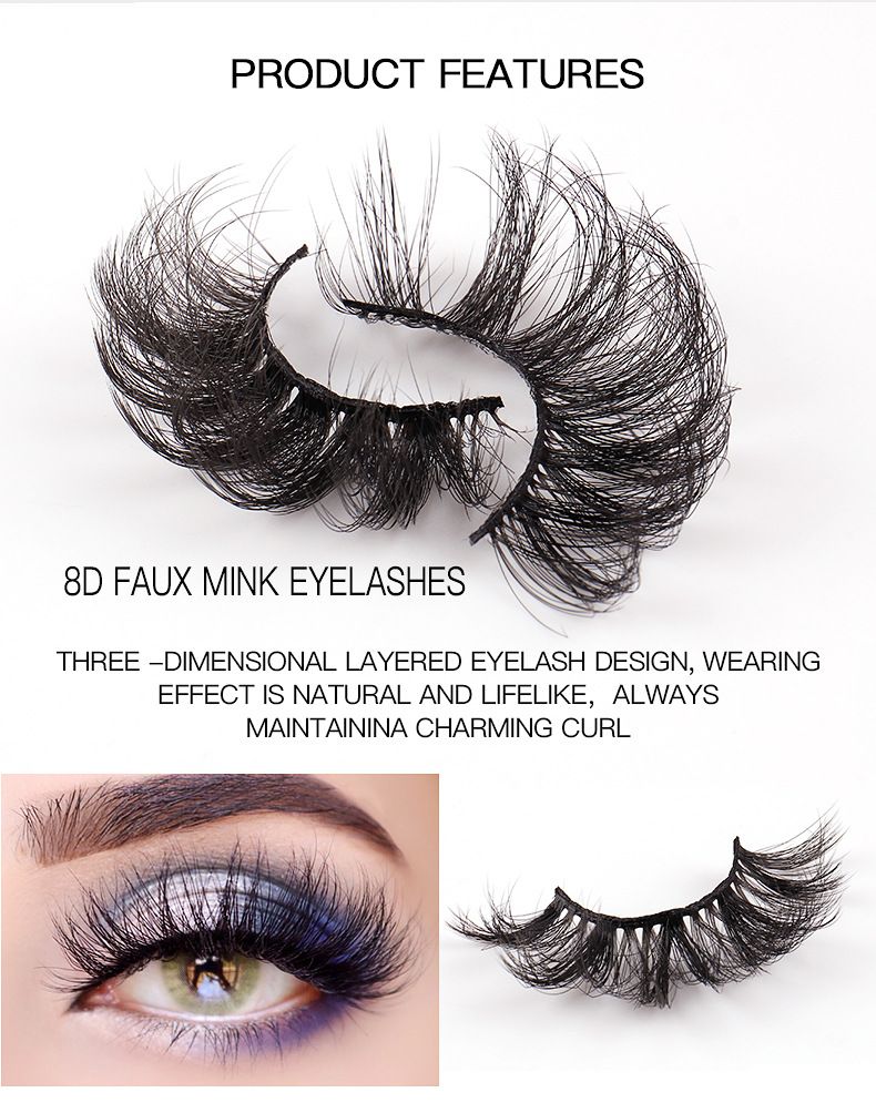 False Eyelashes 7 Pairs Of Fried Hair High Mink False Eyelashes Curled Thick Stage Makeup Eyelashes_voghion.com