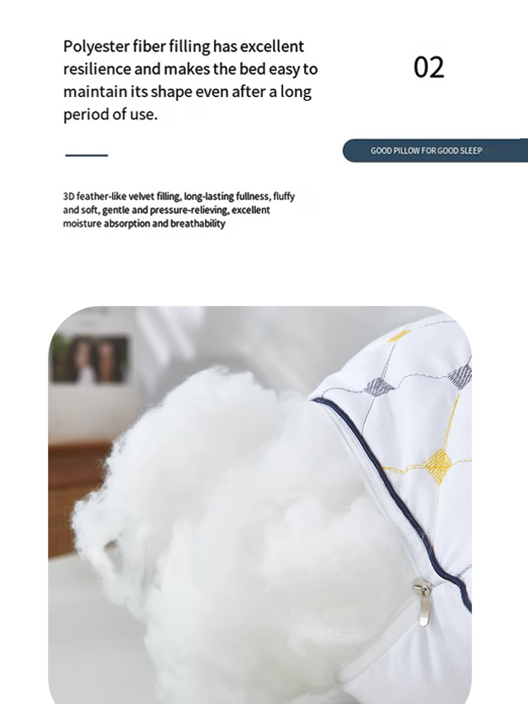 Oreillers antibactériens et indéformables pour la protection de la colonne cervicale, pour un sommeil réparateur. Pour un usage domestique. Oreiller simple doux et confortable._voghion.com