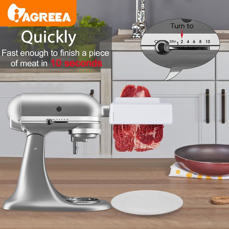 Tenderizer For Kitchen Mixer, Tenderizer Accessory For Home Mixer With Stainless Steel Gear For Easy Food Preparation And Quick Cleaning_voghion.com