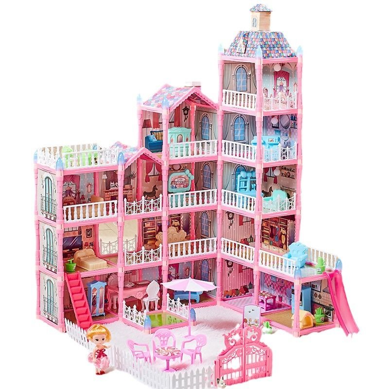 "Glow-in-the-Dark DIY Princess Castle Building Blocks Toy Set – Creative Playhouse For Girls With LED Lights, Christmas Gift_voghion.com