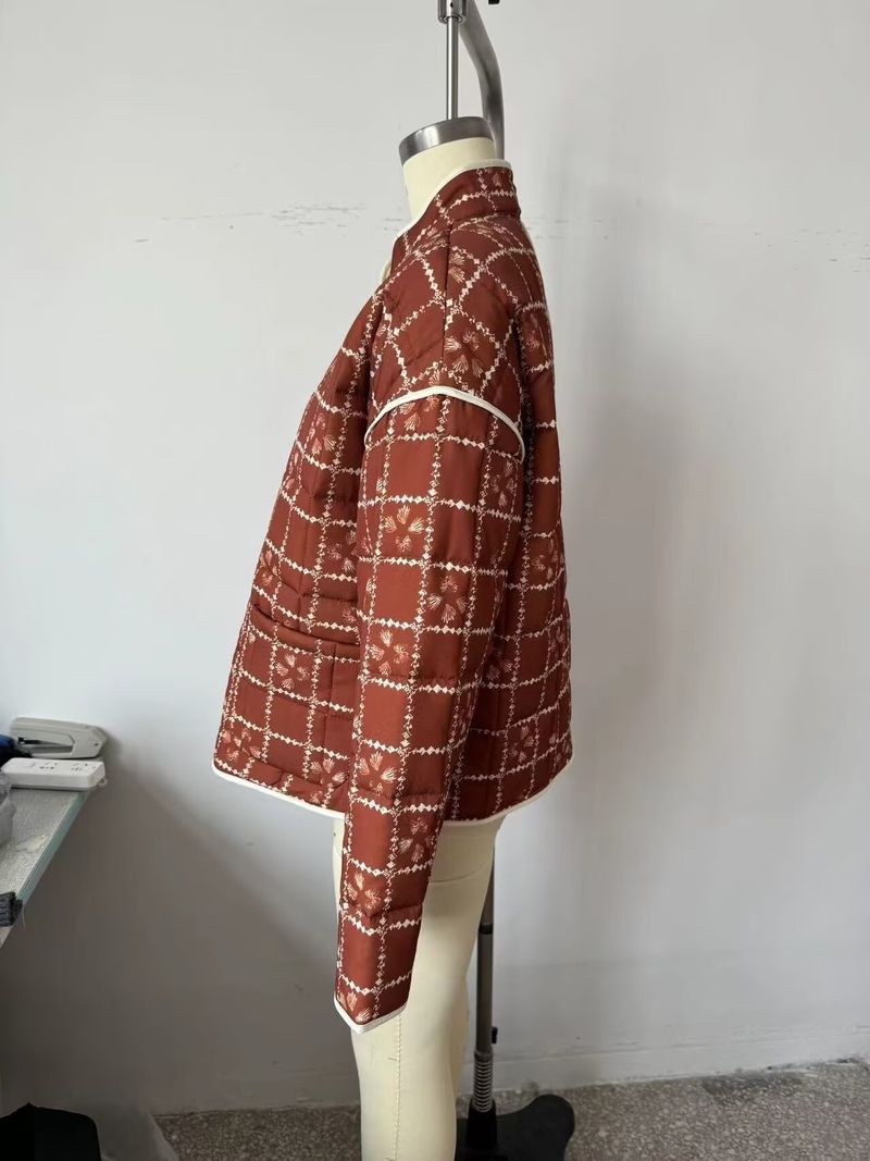 Giacca trapuntata in cotone stampato, nuovo stile autunno/inverno 2024 da donna_voghion.com