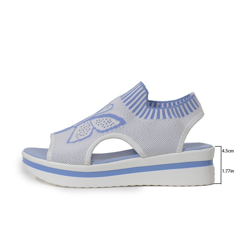 Sandales plates décontractées pour femmes, nouvelles sandales respirantes à une pédale, style papillon à blocs de couleurs, bouche de poisson, 2025_voghion.com