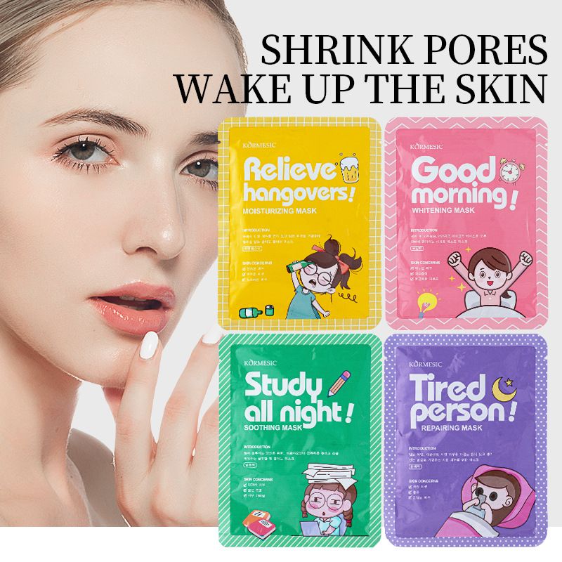 Mascarilla facial hidratante completa KORMESIC con personajes de dibujos animados_voghion.com