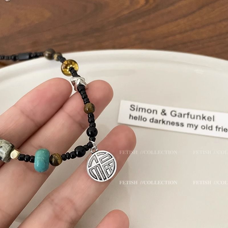 Collana con perline a forma di nuvola di buon auspicio retrò, collana leggera di lusso, design di nicchia, nuova collana con clavicola 2023 per ragazze_voghion.com