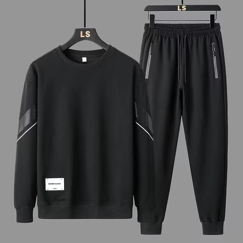 Fermuarlı Cepli Sonbahar Siyah Uzun Kollu Sweatshirt ve Eşofman Altı İki Parçalı Takım Trend Marka Runnin Sports Erkek_voghion.com