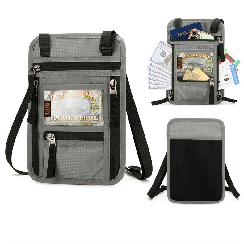 Badge Bag New Travel Passport Bag Neck Hanging Multifunctional Id Bag Splash Proof Passport Holder Rfid Id Bag_voghion.com