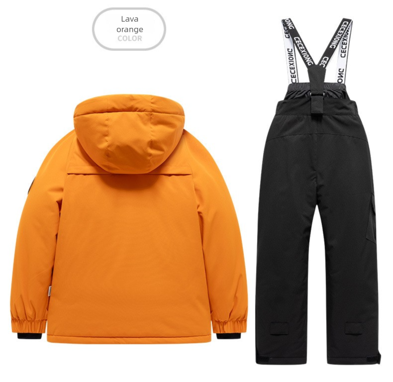 Conjunto de traje de invierno para niños, cálido, impermeable, resistente al viento, profesional, de una pieza, para niñas_voghion.com