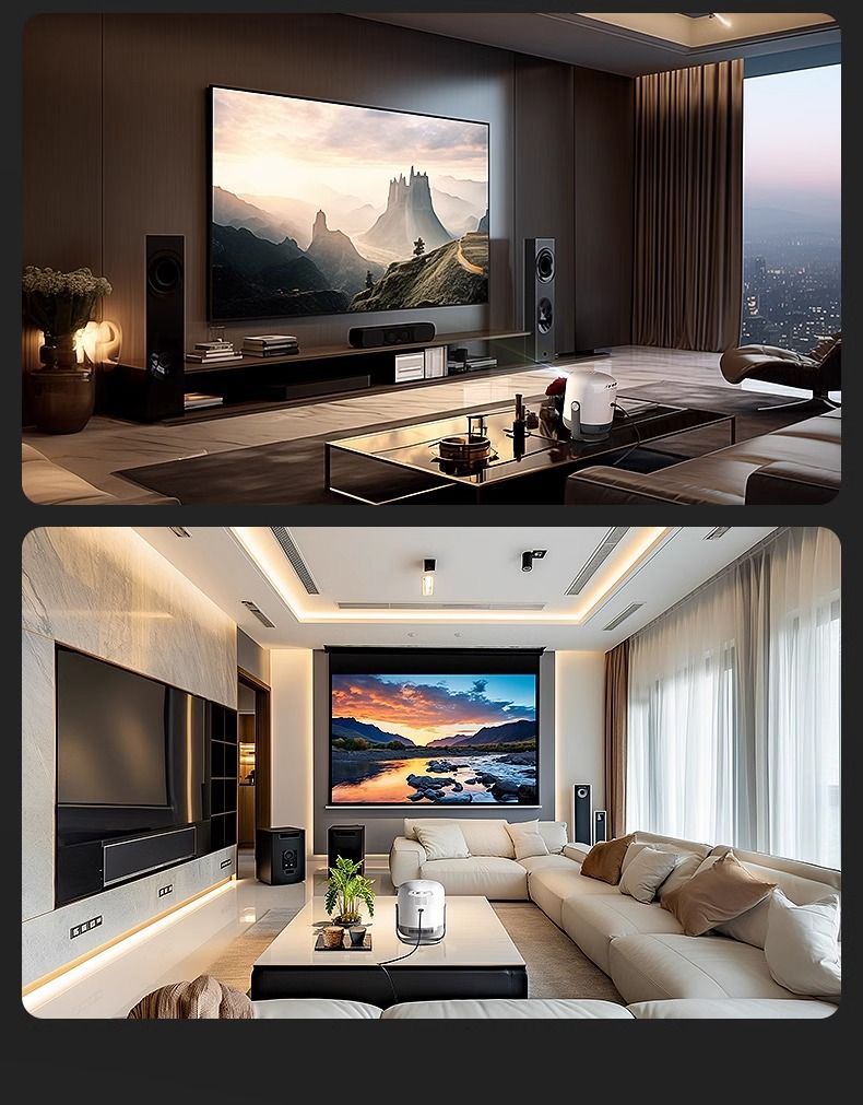 New U1 Gimbal Smart Home Bedroom Wall Projection HD Portable Mini Projector_voghion.com