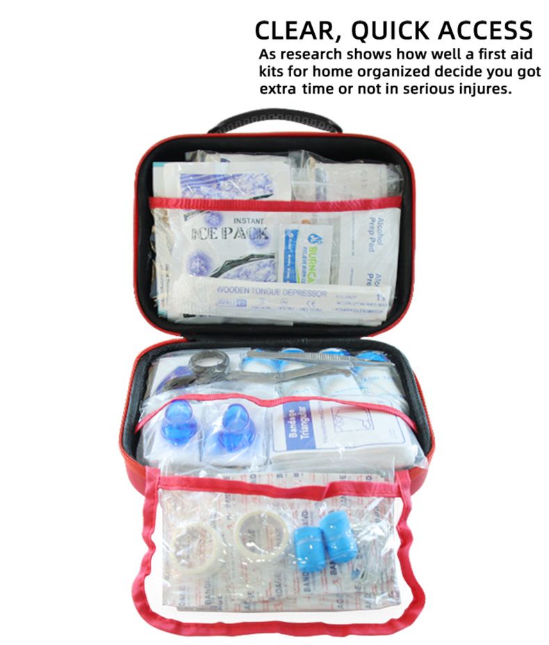 Lauko stovyklavimo karšto pardavimo pirmosios pagalbos 34 tipų 300 dalių rinkinys lauko EVA išgyvenimo krepšys lauko automobiliui PU vandeniui atsparus skubios pagalbos krepšys_voghion.com