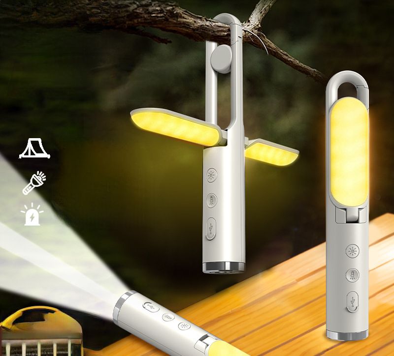 Notfall-Multifunktionsbeleuchtung Taschenlampe Wiederaufladbare Atmosphäre Faltbares Campinglicht im Freien_voghion.com