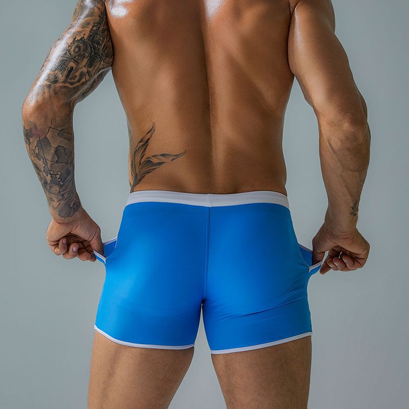 Men's New Large Pocket Nylon Swim Trunks Fashionable Close-fitting Summer Pool Beach Quick-dry Boxer Shorts_voghion.com